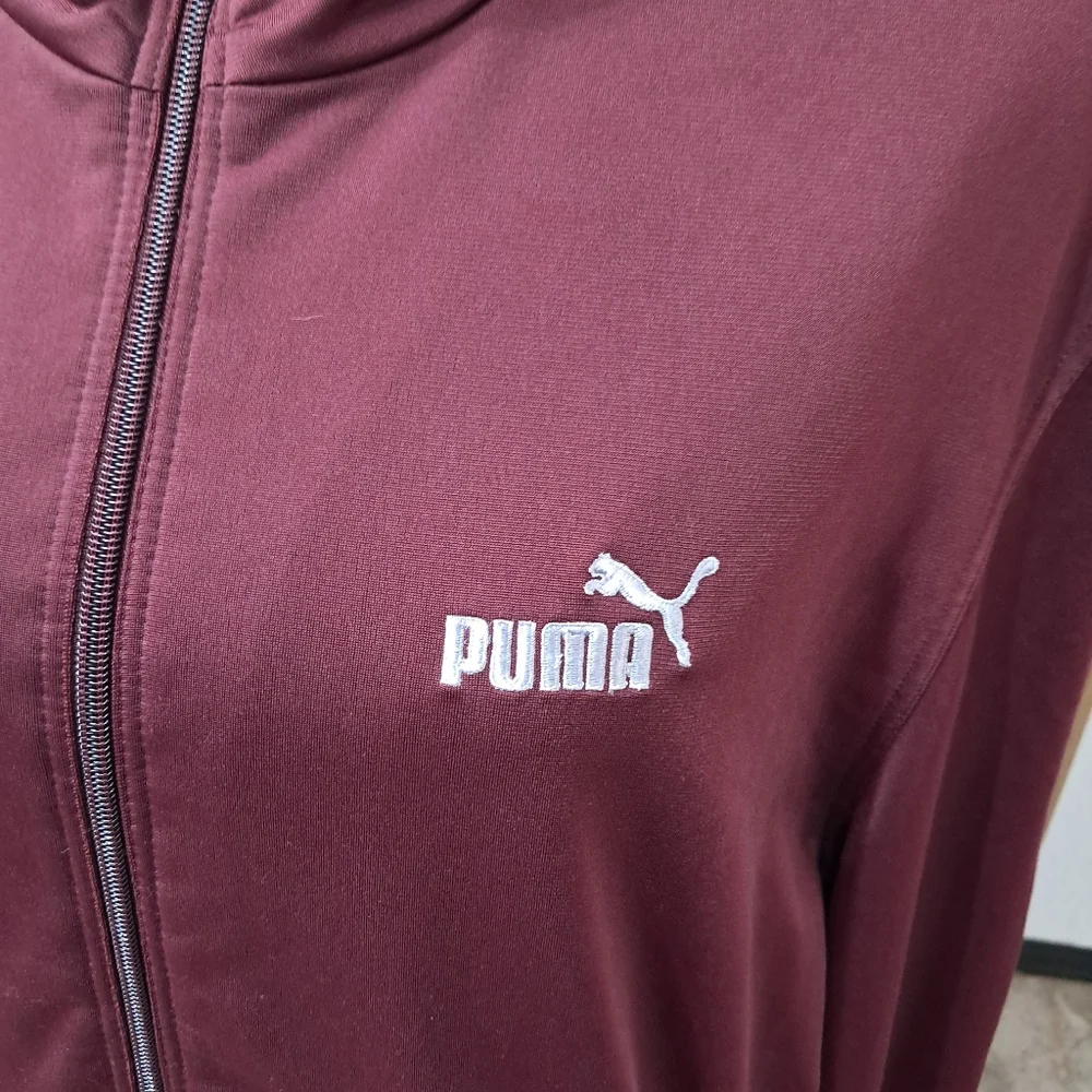 Puma TMC Nipsey Hussle T7 Full Zip Track Jacket Men’s Burgundy Gray Athleisure
